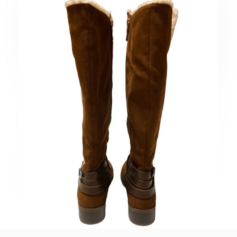 Tommy Hilfiger Nattie 2 Knee High Riding Boot Faux Fur Lined Brown